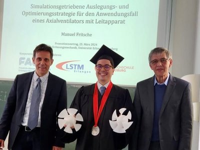 Prof. Dr. Philipp Epple, Doktorand Manuel Fritsche und Prof. Dr.  Antonio Delgado