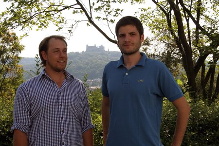 Die beiden neuen Existenzgründer der Hochschule Coburg (v.li.): Florian Matschnigg und Jens Einsiedler